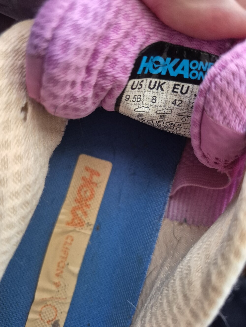 Hoka Women's Pink and Blue Road Running Shoes - Picture 3 of 7